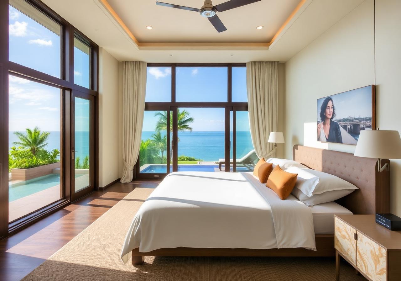Slaapkamer met uitzicht in Phuket